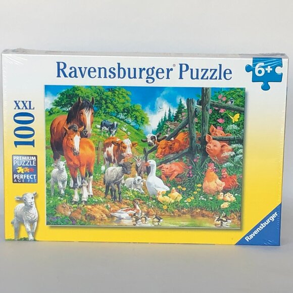 New sealed Ravensburger 100XXL Puzzle-Animals Get Together 100 Pcs Farm Animals - Picture 11 of 16